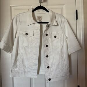 St. John's Bay White Short-Sleeve Denim Jacket